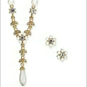Charter Club new Value Pearl Lariat & Earrings